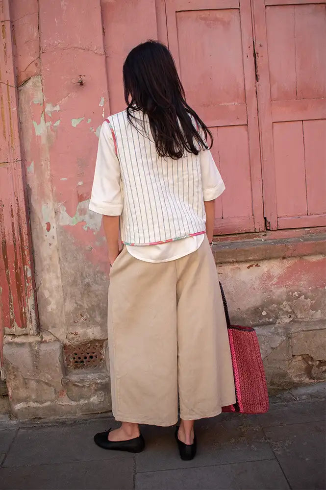 Seventy + Mochi Aria Rose Coral Reversible Vest - The Mercantile London