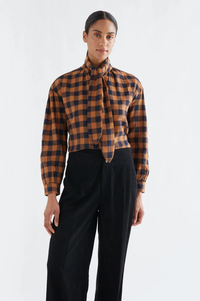 Compania Fantastica Brown And Navy Checked Shirt