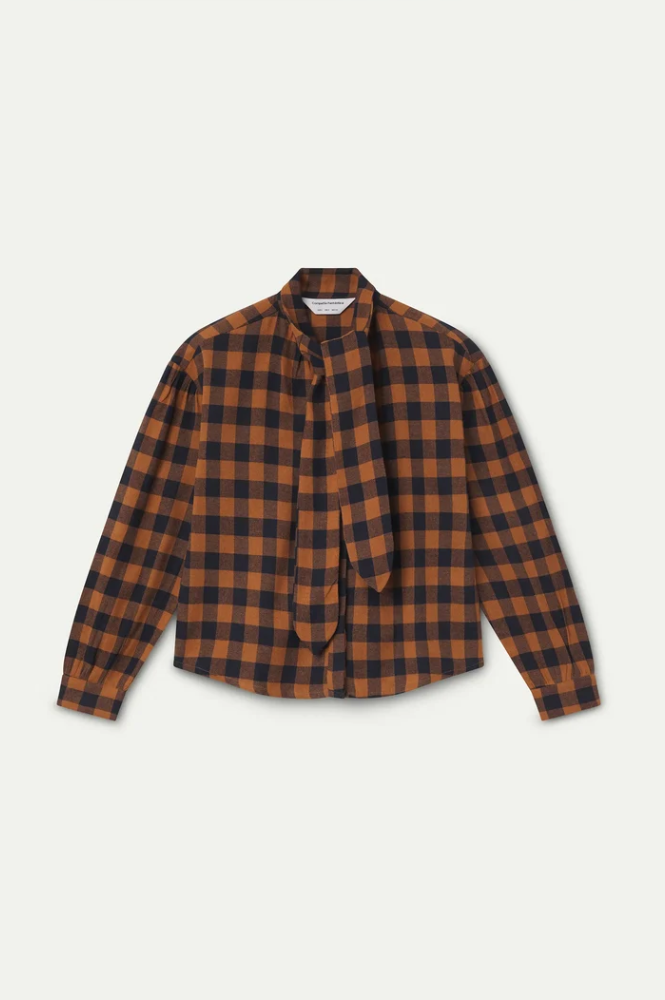 Compania Fantastica Brown And Navy Checked Shirt