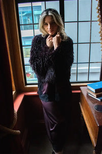 ICHI Hazina Warm Fudge Shaggy Jacket - The Mercantile London