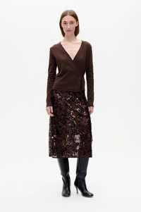 Baum Und Pferdgarten Shania Coffee Bean Brown Sequin Skirt