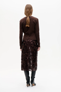 Baum Und Pferdgarten Shania Coffee Bean Brown Sequin Skirt