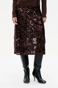 Baum Und Pferdgarten Shania Coffee Bean Brown Sequin Skirt