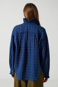 Charlie Joe Shania Indigo Check Blouse - The Mercantile London