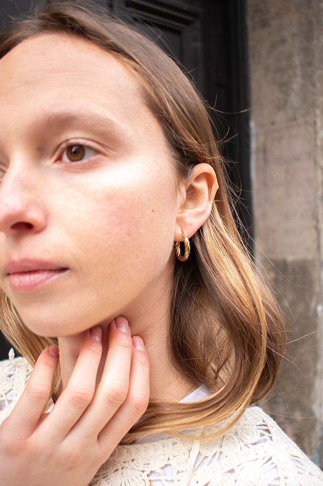 and danu Shearwater Small Gold Hoop Earrings - The Mercantile London