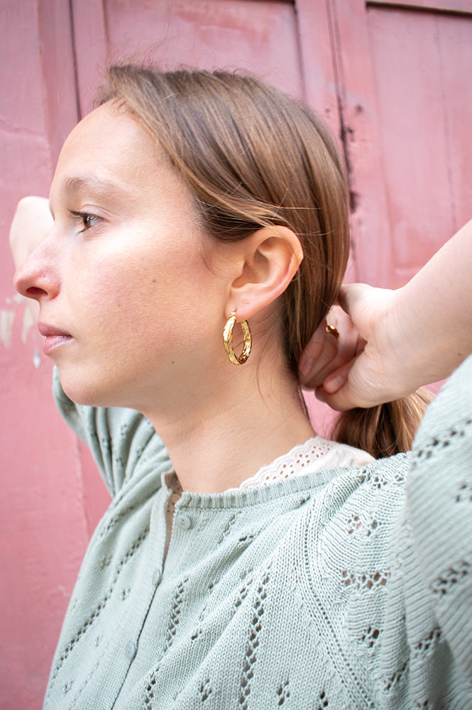 and danu Shearwater Large Gold Hoop Earrings - The Mercantile London