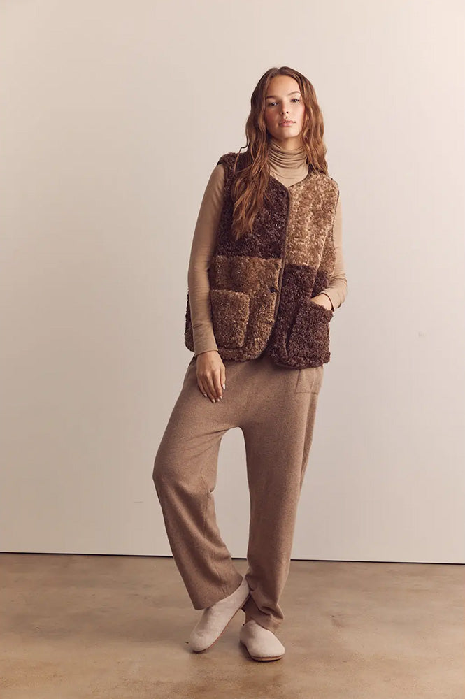 Amente Colour Block Reversible Shepards Vest