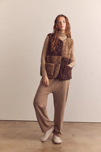 Amente Colour Block Reversible Shepards Vest