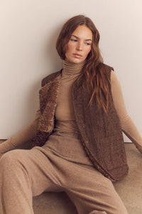 Amente Colour Block Reversible Shepards Vest