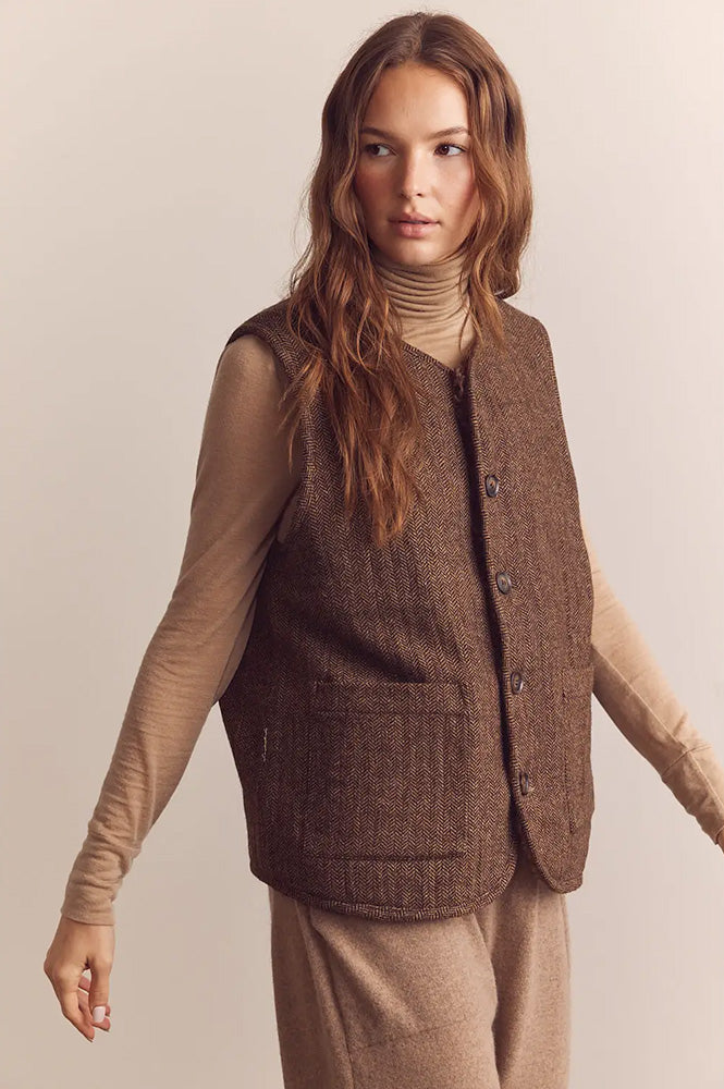 Amente Colour Block Reversible Shepards Vest