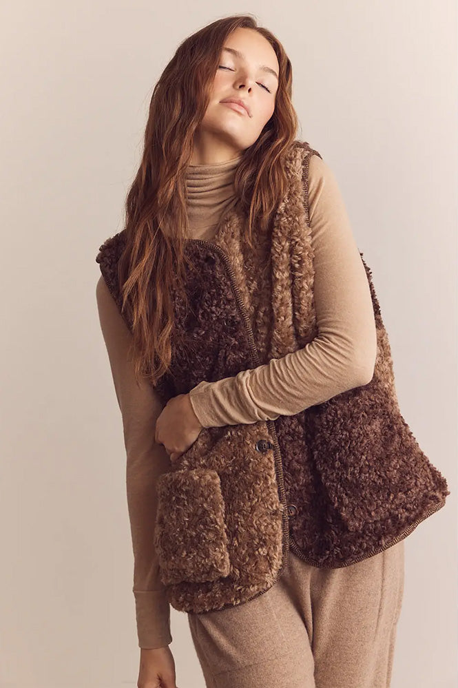 Amente Colour Block Reversible Shepards Vest