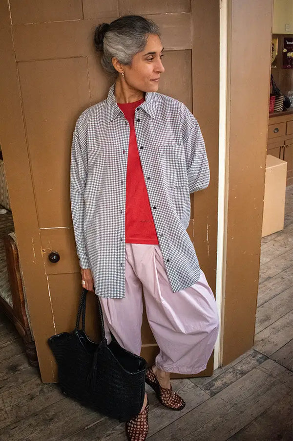 ICHI Feja Chicory Coffee Check Shirt