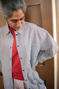 ICHI Feja Chicory Coffee Check Shirt