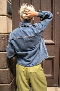 Object Bow Medium Blue Denim Shirt