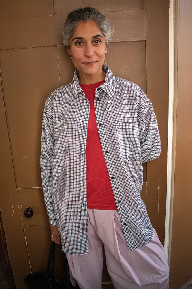 ICHI Feja Chicory Coffee Check Shirt