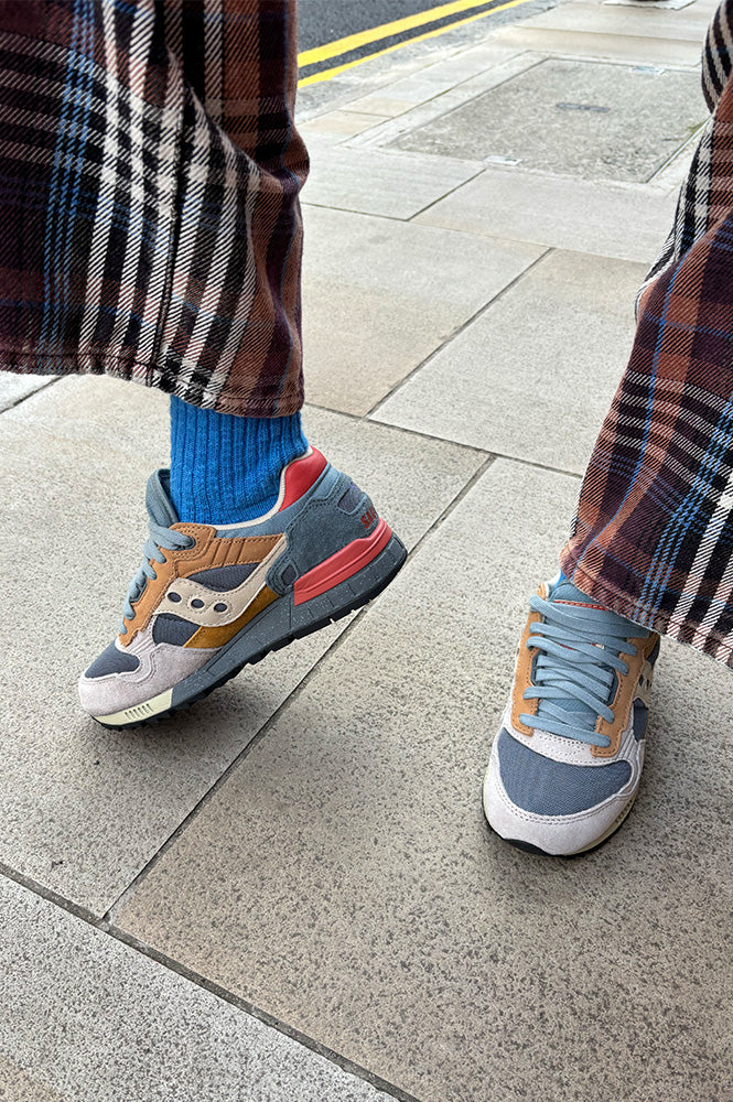 Saucony Shadow 5000 Grey/ Blue Trainers - The Mercantile London