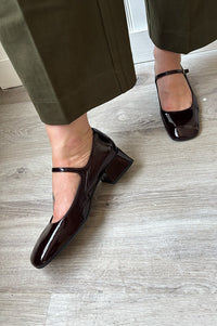 Bukela Twiggy Naplak Oxblood Sling-Back Heeled Shoes - The Mercantile London