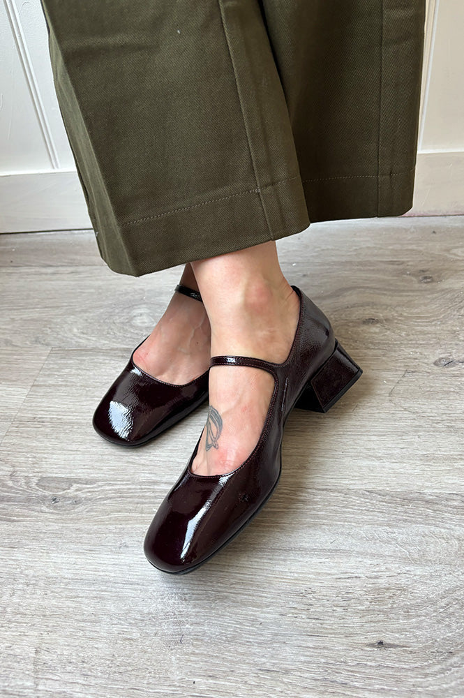 Bukela Twiggy Naplak Oxblood Sling-Back Heeled Shoes - The Mercantile London