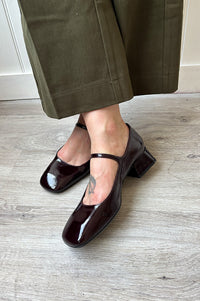Bukela Twiggy Naplak Oxblood Sling-Back Heeled Shoes - The Mercantile London