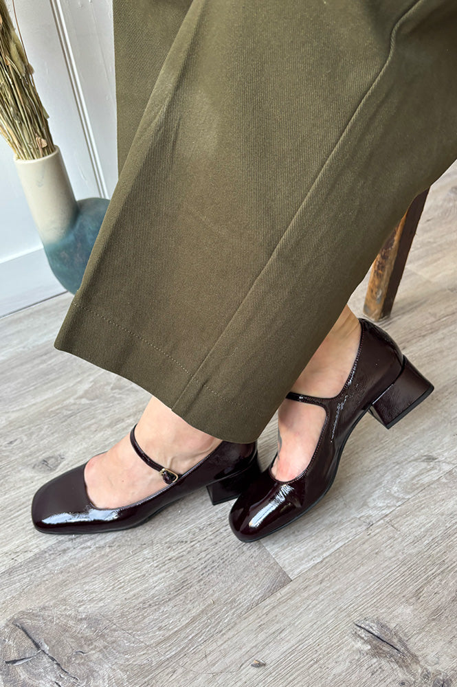 Bukela Twiggy Naplak Oxblood Sling-Back Heeled Shoes - The Mercantile London
