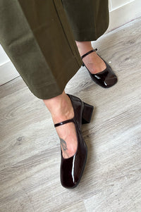 Bukela Twiggy Naplak Oxblood Sling-Back Heeled Shoes - The Mercantile London