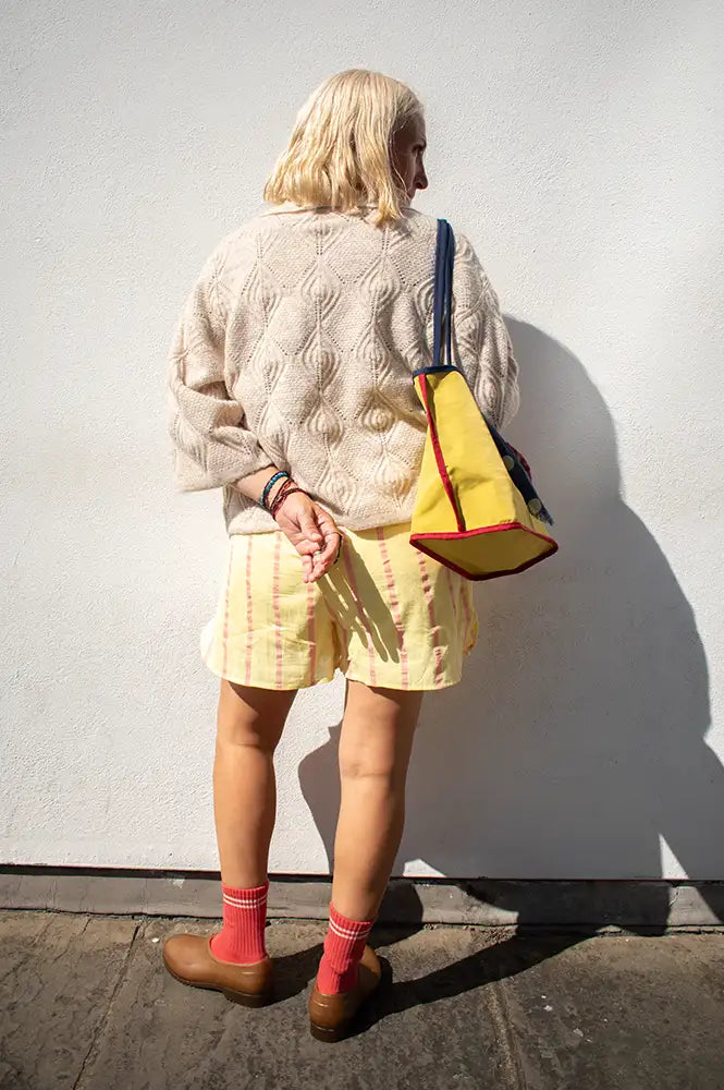 By Together Lemon And Pink Striped Shorts