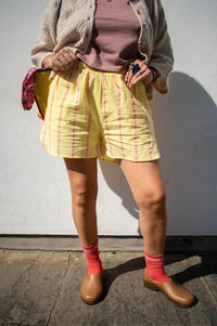 By Together Lemon And Pink Striped Shorts