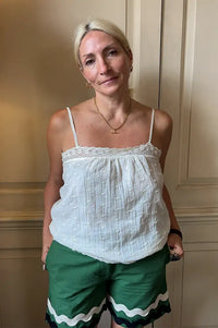 An'ge Ravine Green Ric Rac Shorts