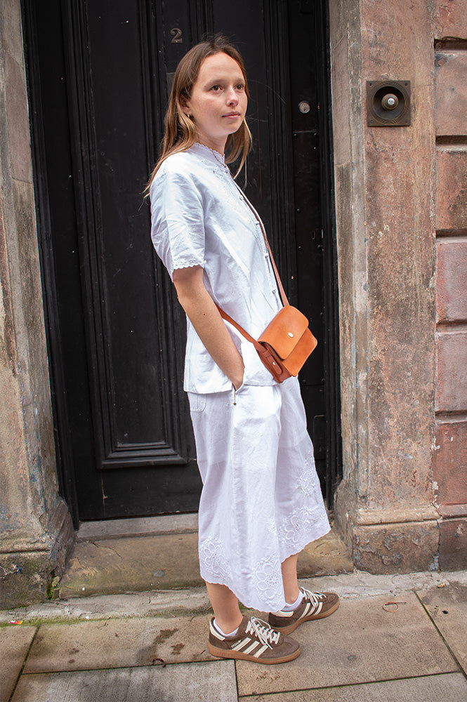 Yerse White Embroidered Bermuda Shorts - The Mercantile London