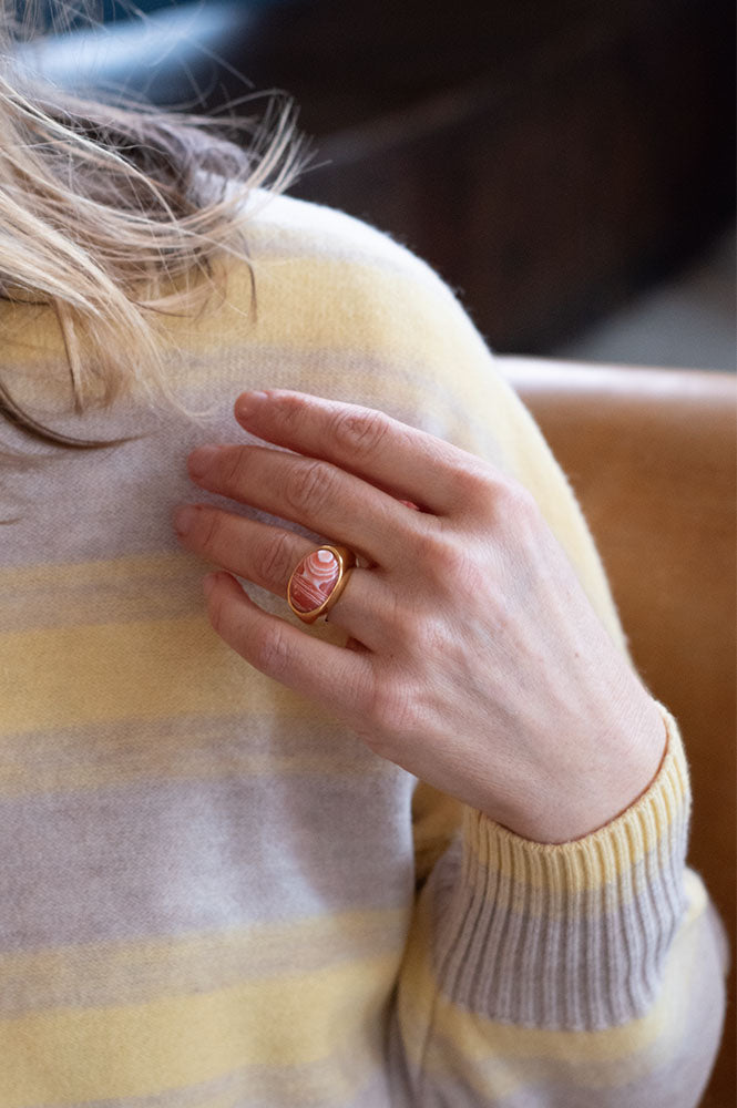 Shyla Serifos Rhodochrosite Ring - The Mercantile London