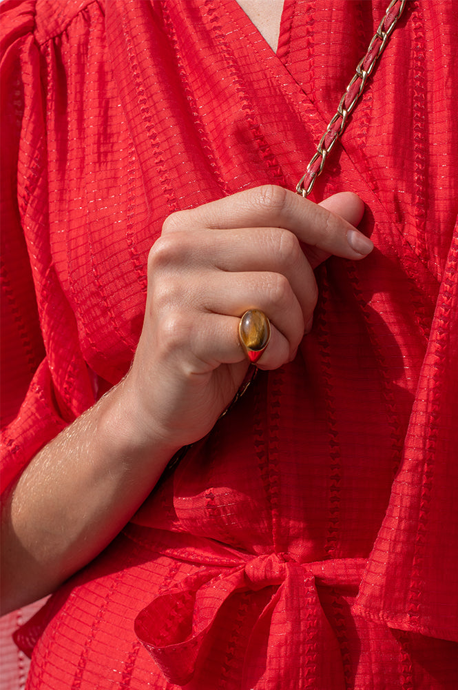 Shyla Serifos Tigers Eye Ring - The Mercantile London