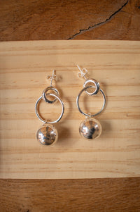 Shyla Layla Solid Ball Silver Earrings - The Mercantile London