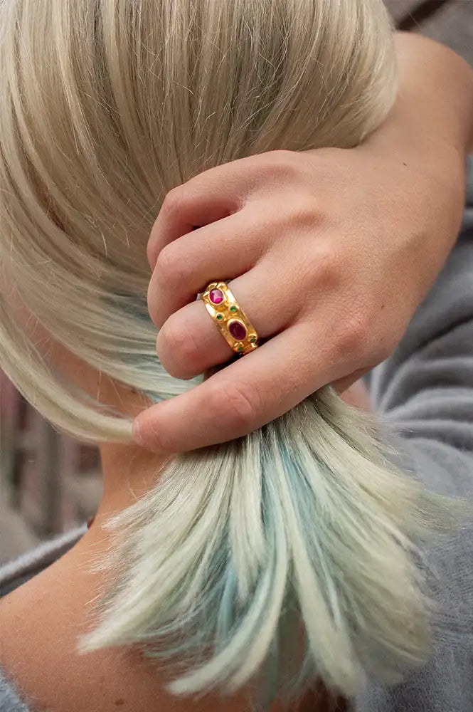 Shyla Andromeda Ruby Red & Emerald Ring