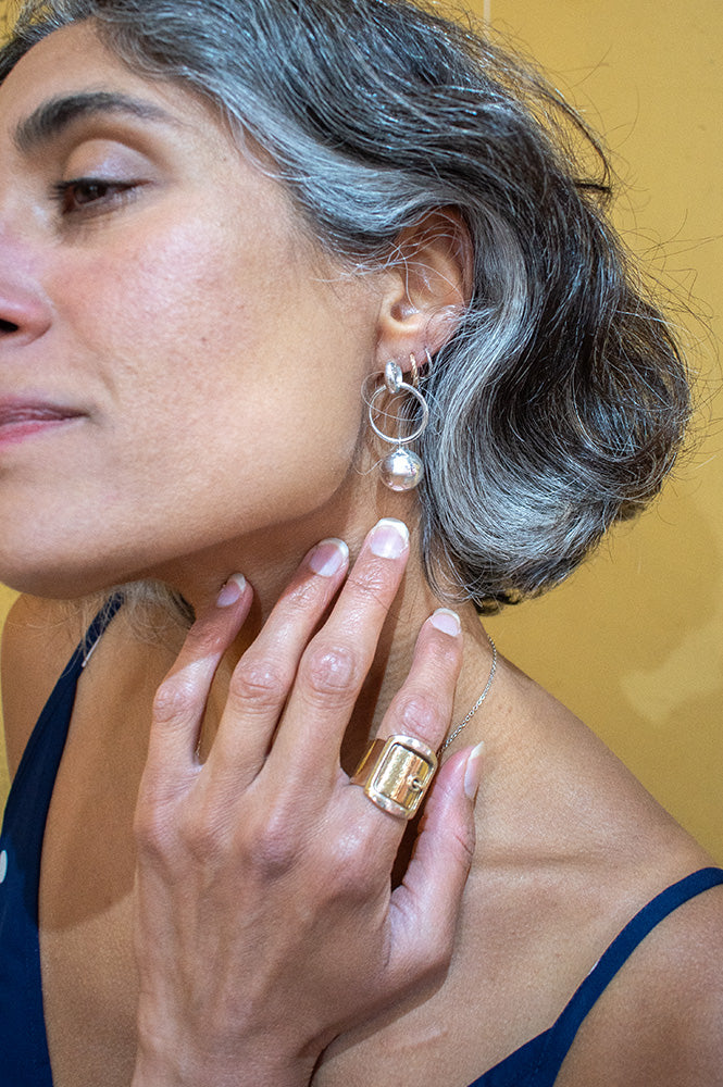 Shyla Layla Solid Ball Silver Earrings - The Mercantile London