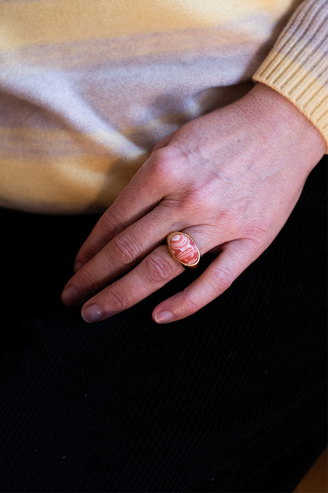 Shyla Serifos Rhodochrosite Ring - The Mercantile London