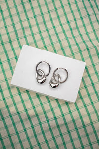 Weathered Penny Neve Silver Hoops - The Mercantile London