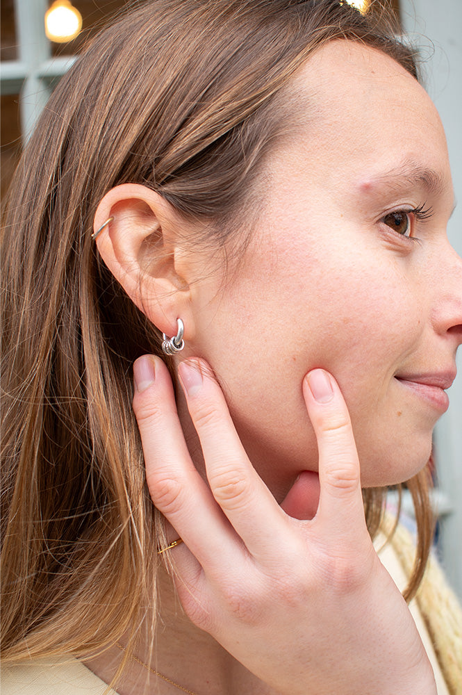 A Weathered Penny Sienna Silver Hoops - The Mercantile London