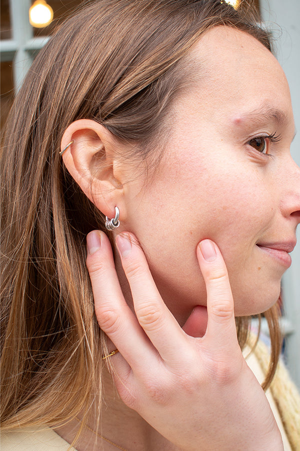 A Weathered Penny Sienna Silver Hoops - The Mercantile London