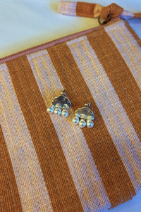White Cloud Earring with Pearl Rain Droplets in Silver - The Mercantile London