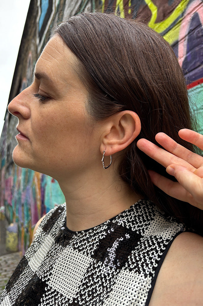 Reflection Self Portrait Silver Earrings - The Mercantile London