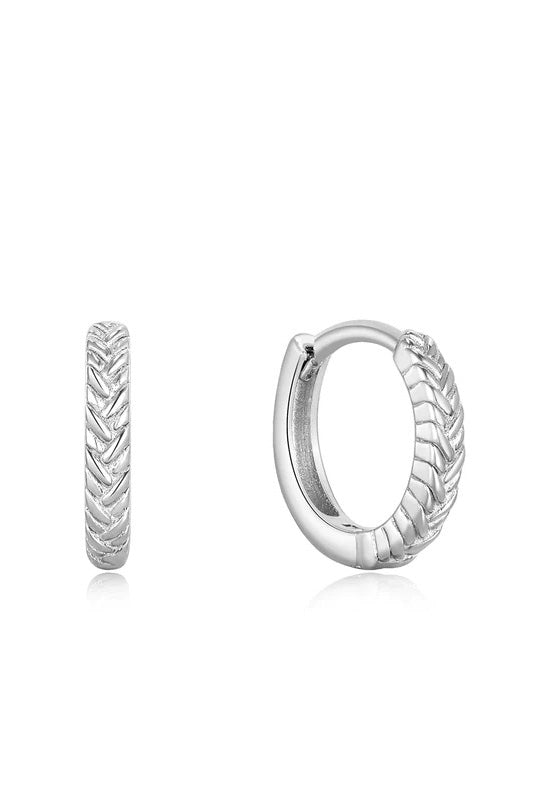 Ania Haie Silver Rope Huggie Hoop Earrings - The Mercantile London