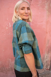 Orfeo Simone Blue Tiles Blouse