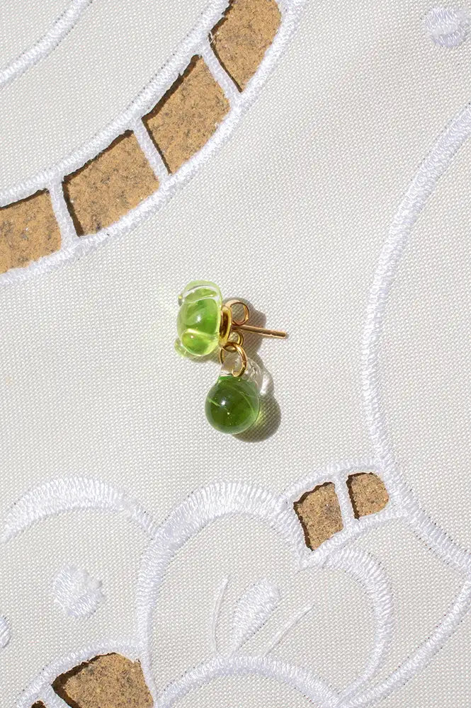 Levens Go-To Green Glass Single Earring - The Mercantile London