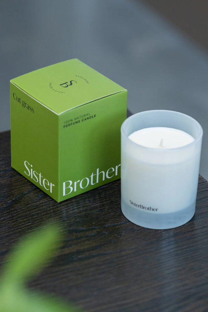 SisterBrother Cut Grass Candle