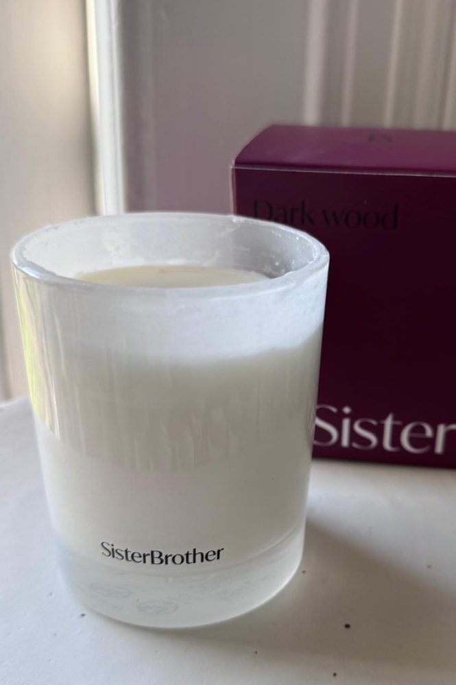 SisterBrother Dark Wood Candle