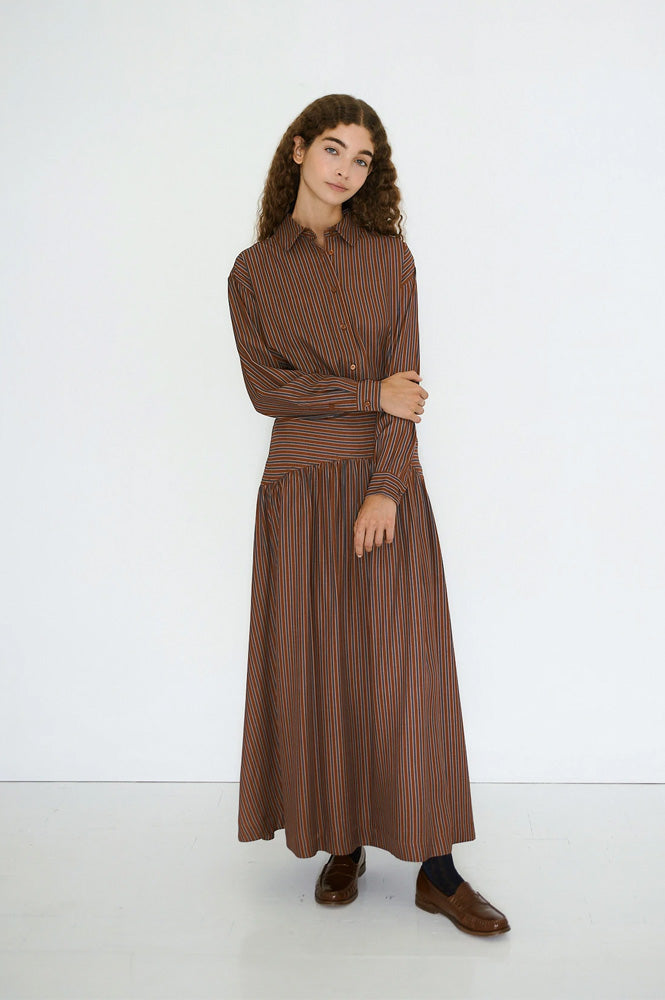 The Tiny Big Sister Brown Striped Skirt - The Mercantile London