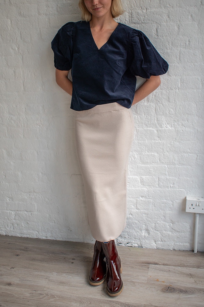 Object Reynard Silver Grey Knitted Skirt - The Mercantile London