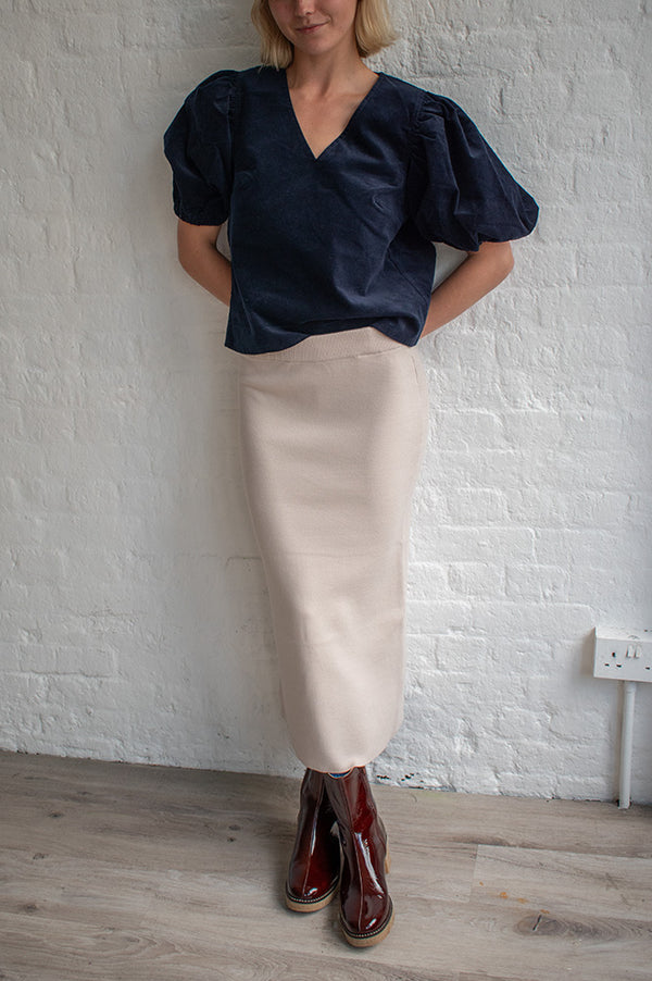 Object Reynard Silver Grey Knitted Skirt - The Mercantile London