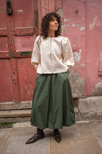 Numph Frankie Rosin Green Balloon Skirt