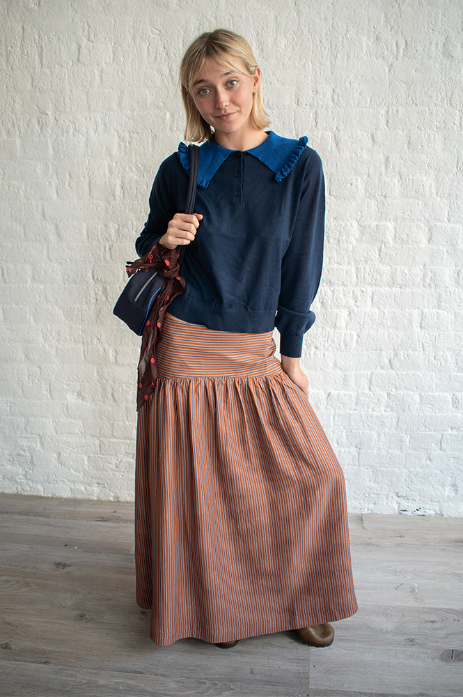 The Tiny Big Sister Brown Striped Skirt - The Mercantile London